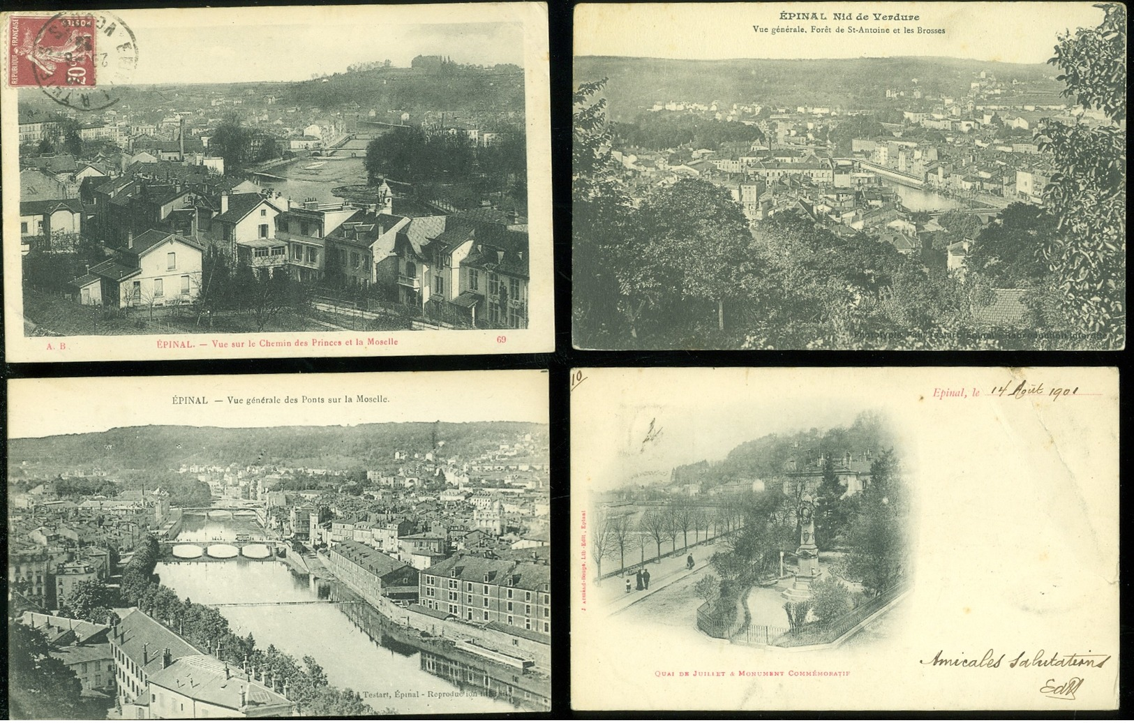 Beau lot de 50 cartes postales de France Vosges Epinal + Vittel          Mooi lot van 50 postkaarten van Frankrijk (88)