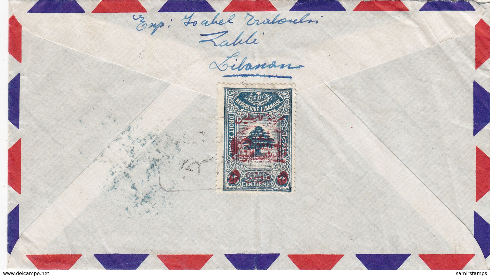 Lebanon-Liban Commercial Cover Zahle 1949,franked High Valuen 100 PL Heron,fine Condit- Red. Price- SKRILL ONLY - Liban