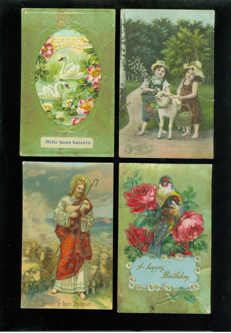 Beau lot de 60 cartes postales de fantaisie   Mooi lot 60 postkaarten van fantasie -  60 scans