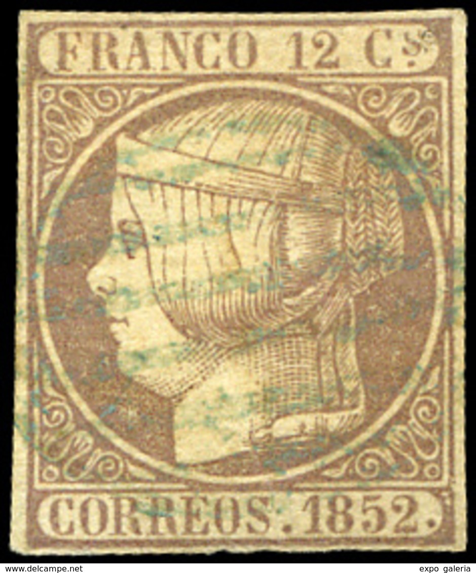 Ed. 0 13 Mat. “Parrilla Verde” Precioso. Cat.350€ - Used Stamps
