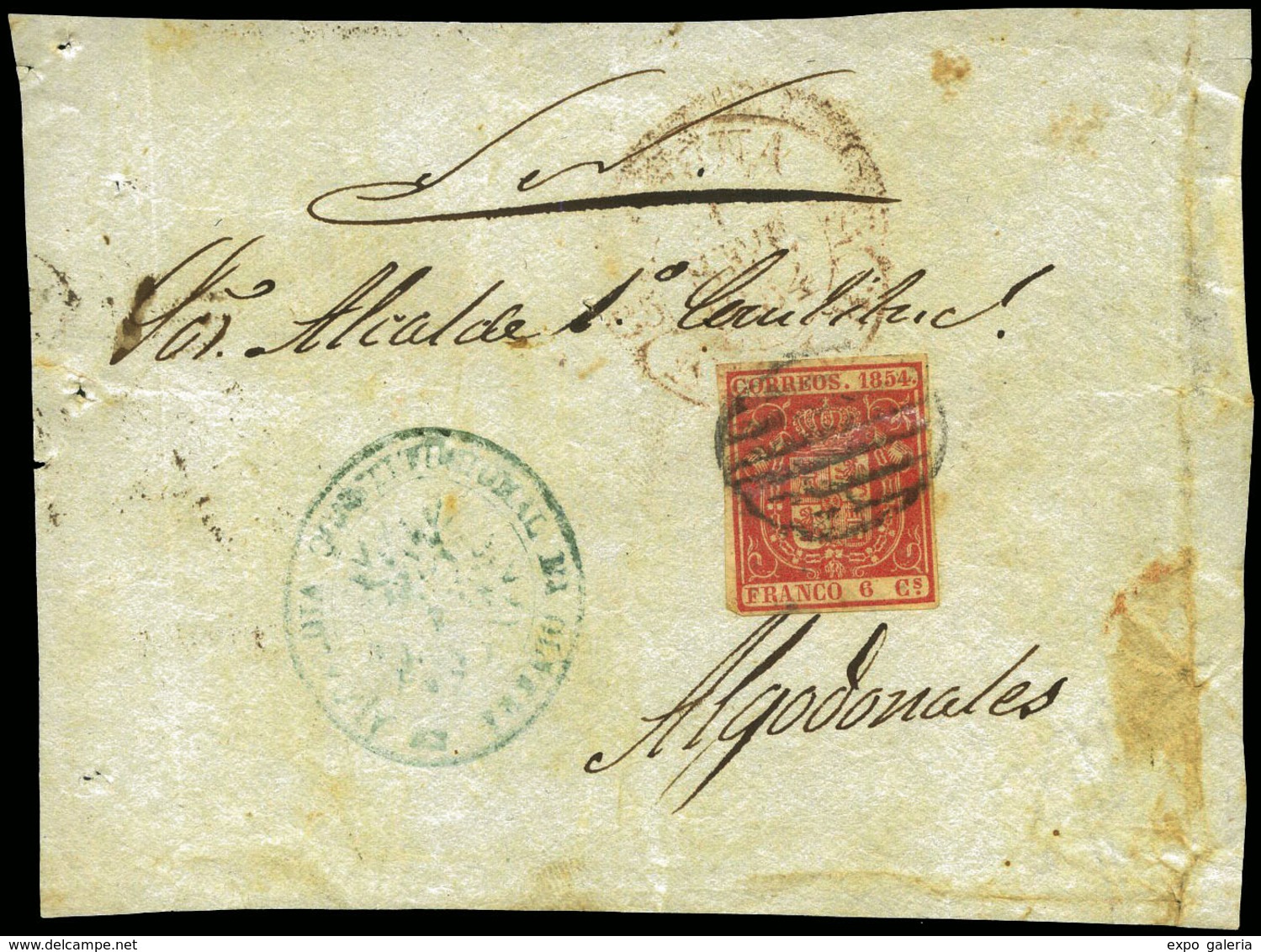 Ed. 24 Frente De Plica Cda Marca “Ayuntamiento Constitucional De Olvera” - Used Stamps