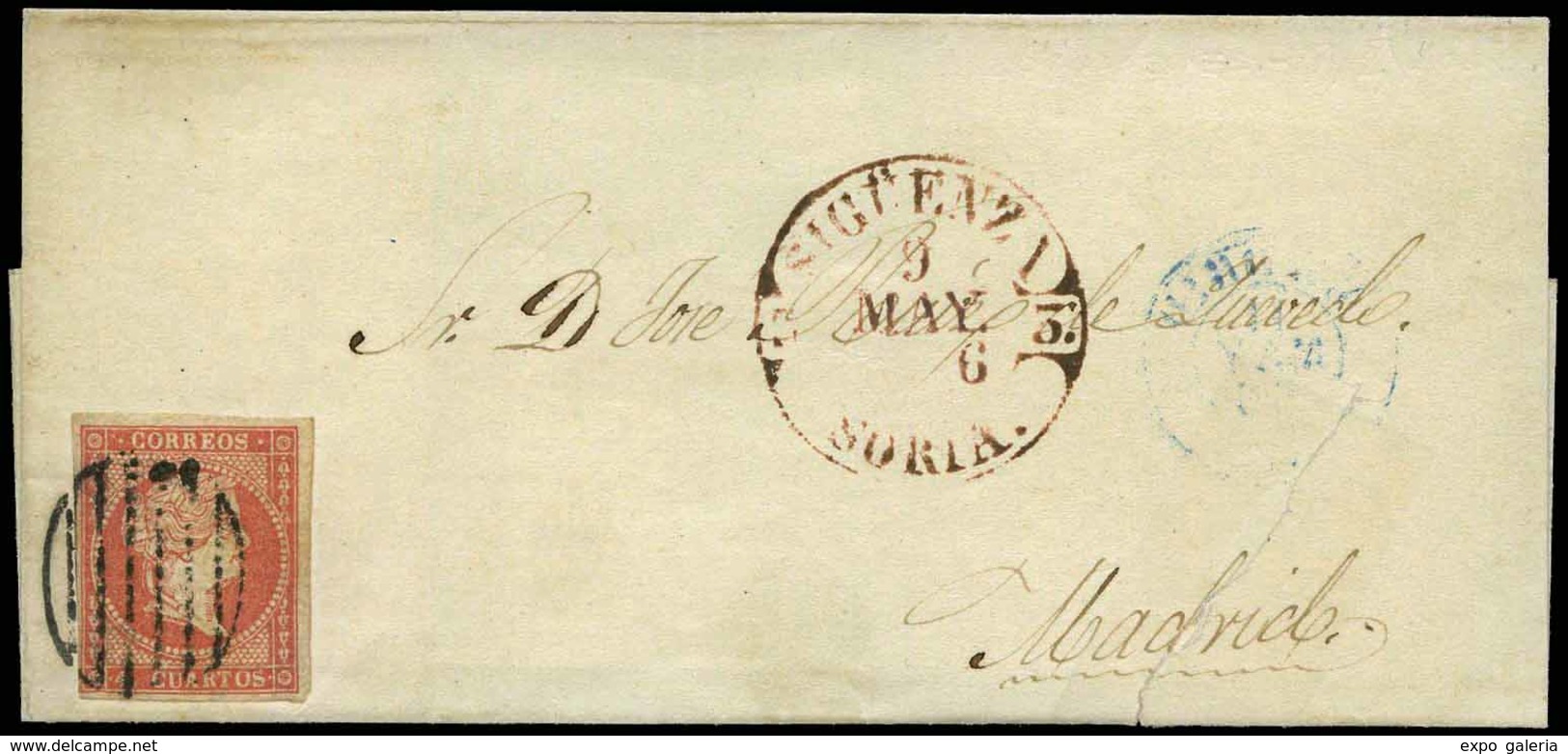 Ed. 44 Carta Cda De Sigüenza A Madrid Con Mat. Baeza “Sigüenza” - Used Stamps