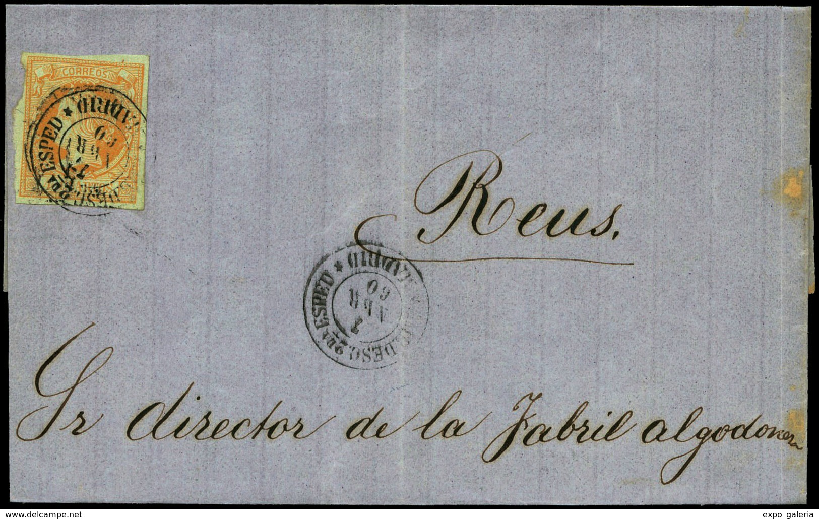 Ed. 52 Sobreenvuelta Cda Con Mat. “Ambulante Descendente 2ª Esped. Madrid” Lujo - Used Stamps