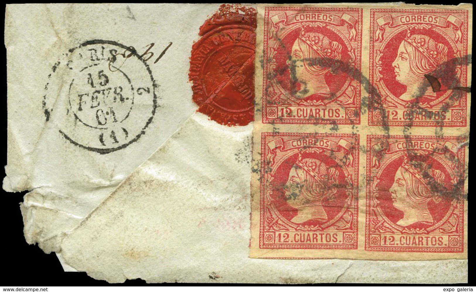 Ed. 53 Bl. 4 Fragmento De Carta Con Bl. De 4. Raros Los Múltiples De Este Sello. - Used Stamps