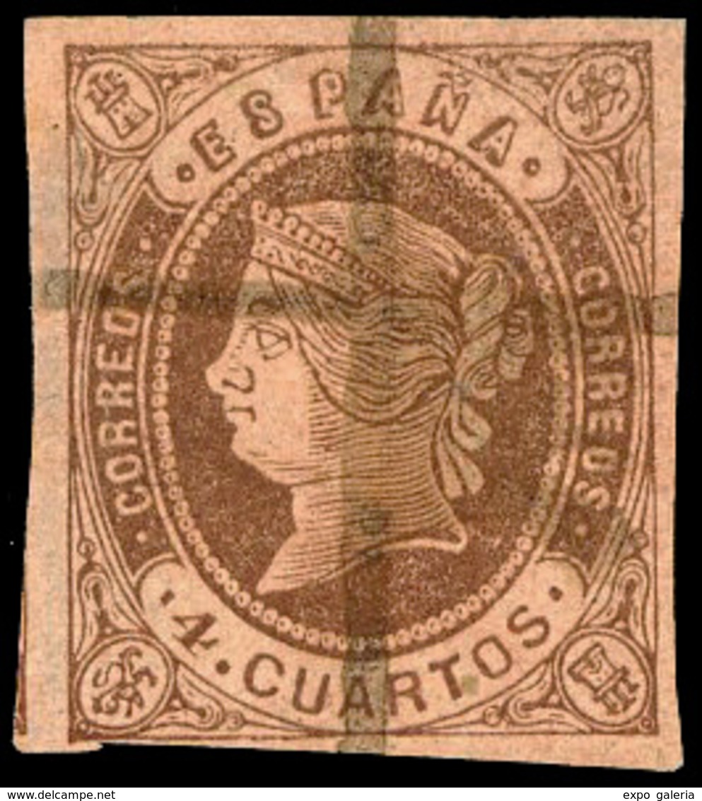 Ed. 0 58F Falso Postal Tipo 41F (Cat. Graus-Soro) Mat. “Pluma” Precioso. Marquillado. - Used Stamps