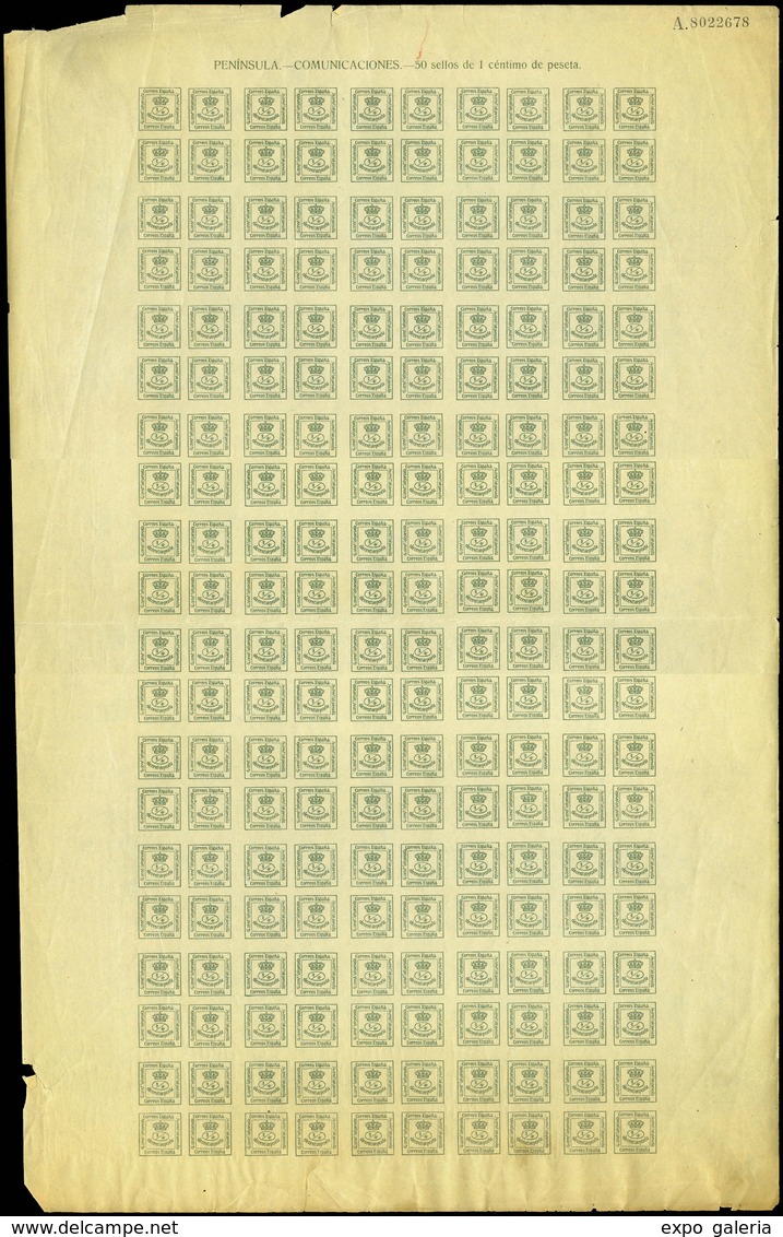 Ed. *** 173 Pliego Completo De 50 Ejemplares Con Leyenda Y Numeración. - Unused Stamps