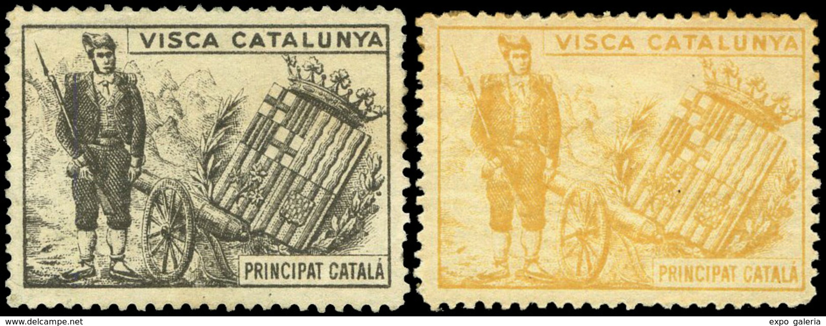 ** S/Cat. 11 Valores “Principat Catala.Visca Catalunya (soldado, Cañón, Escudo)” - Altri & Non Classificati