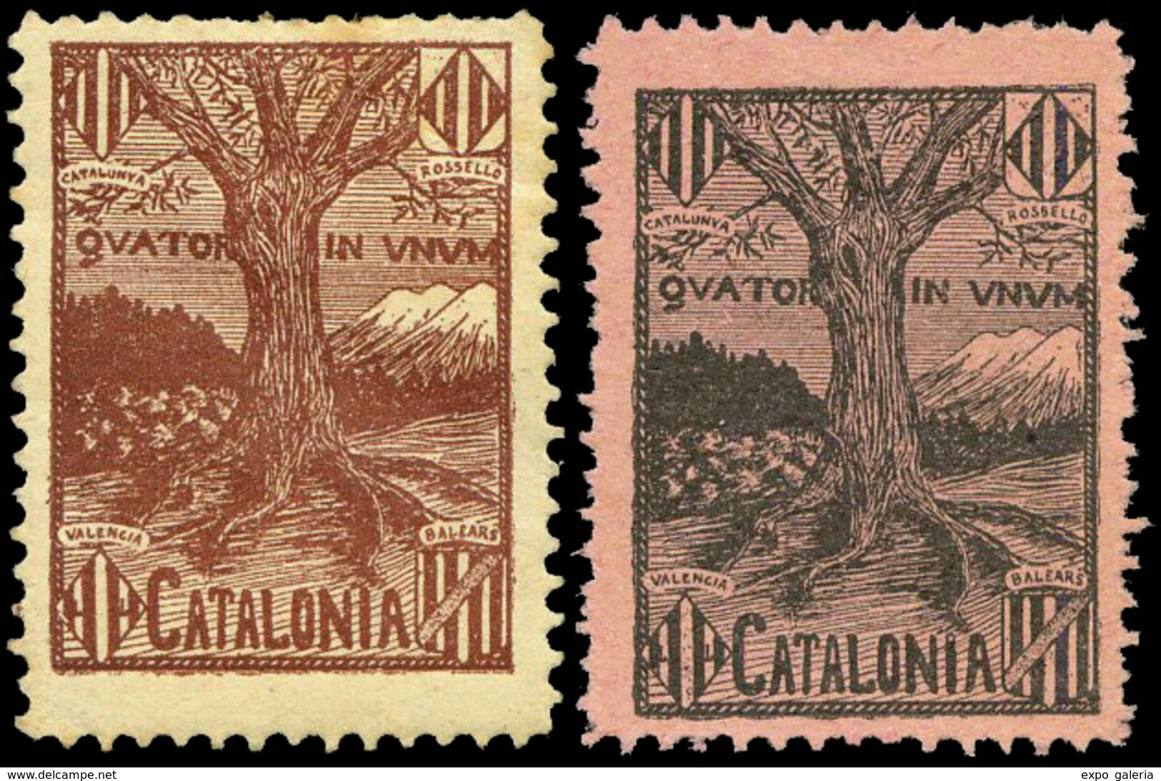 ** S/Cat. 9 Valores “Catalonia-Quator In Unum” (árbol Con 4 Ramas) - Autres & Non Classés