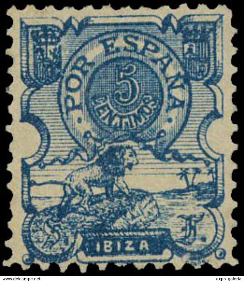 ** S/Cat. “Ibiza-Por España” 5 Cts. Azul. Escaso. - Autres & Non Classés