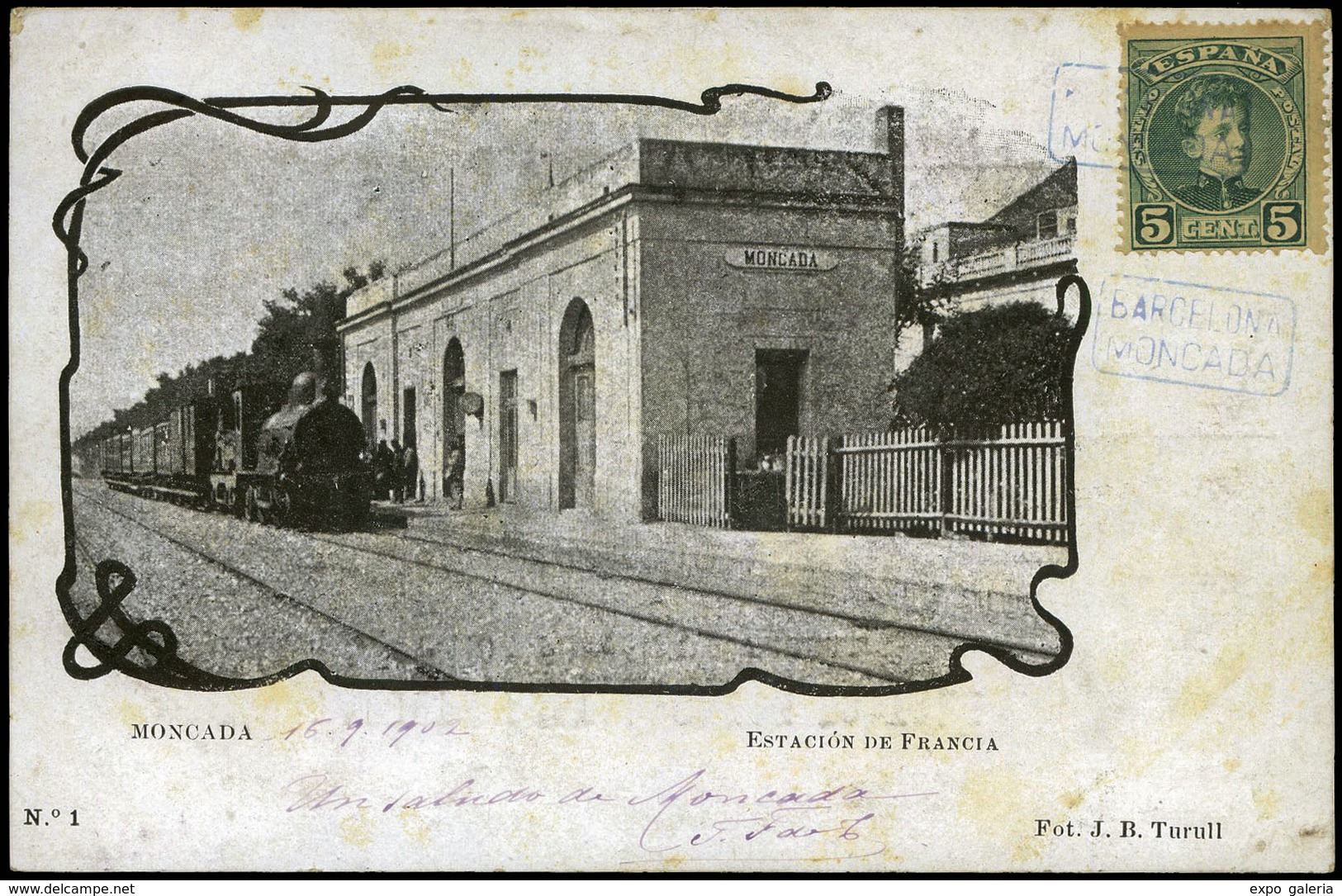 Ed. T.P. 242 Tarjeta (Estación De Francia.Moncada) Cda Con Mat. Carteria Iniciativa Particular - Ungebraucht