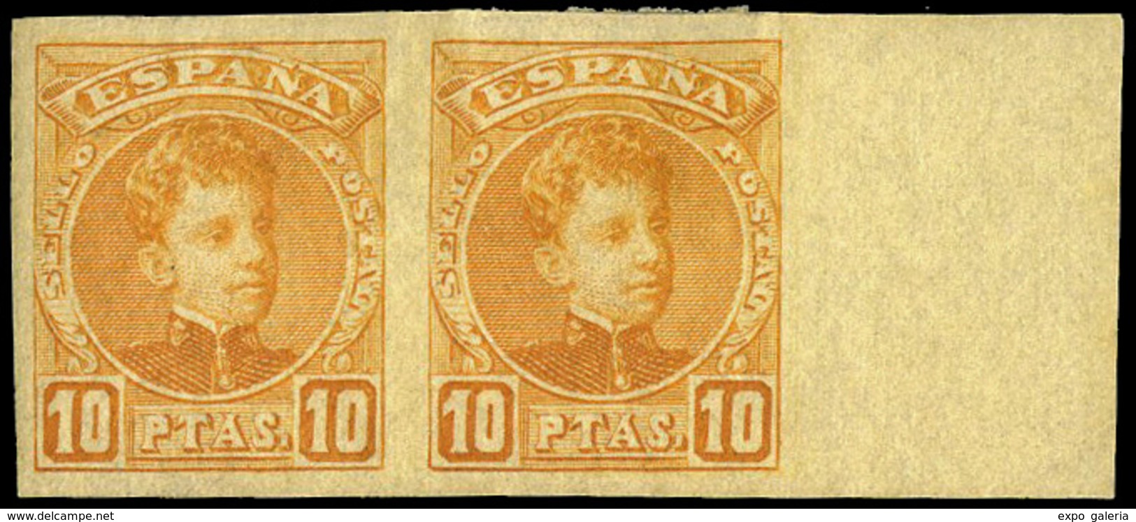 Ed. ***/** 255 Pareja S/Dentar. (1 Sello *** Y Otro **) Muy Rara Pieza. - Unused Stamps