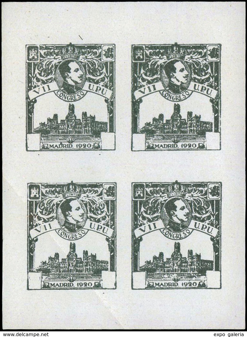 PRUEBA Apócrifa En Fotograbado Reseñada En Galvez. Color Gris Verde. - Unused Stamps