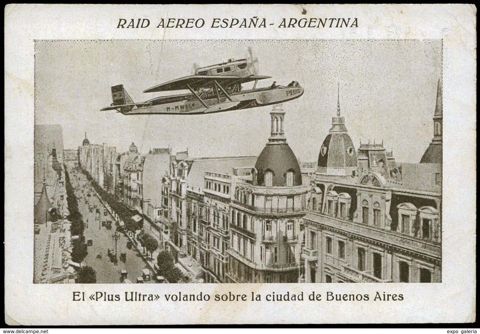 T.P 1926. Tarjeta Cromo Del “Raid Aereo España-Argentina” (Plus Ultra Volando Sobre La Ciudad De Buenos Aires) - Ongebruikt