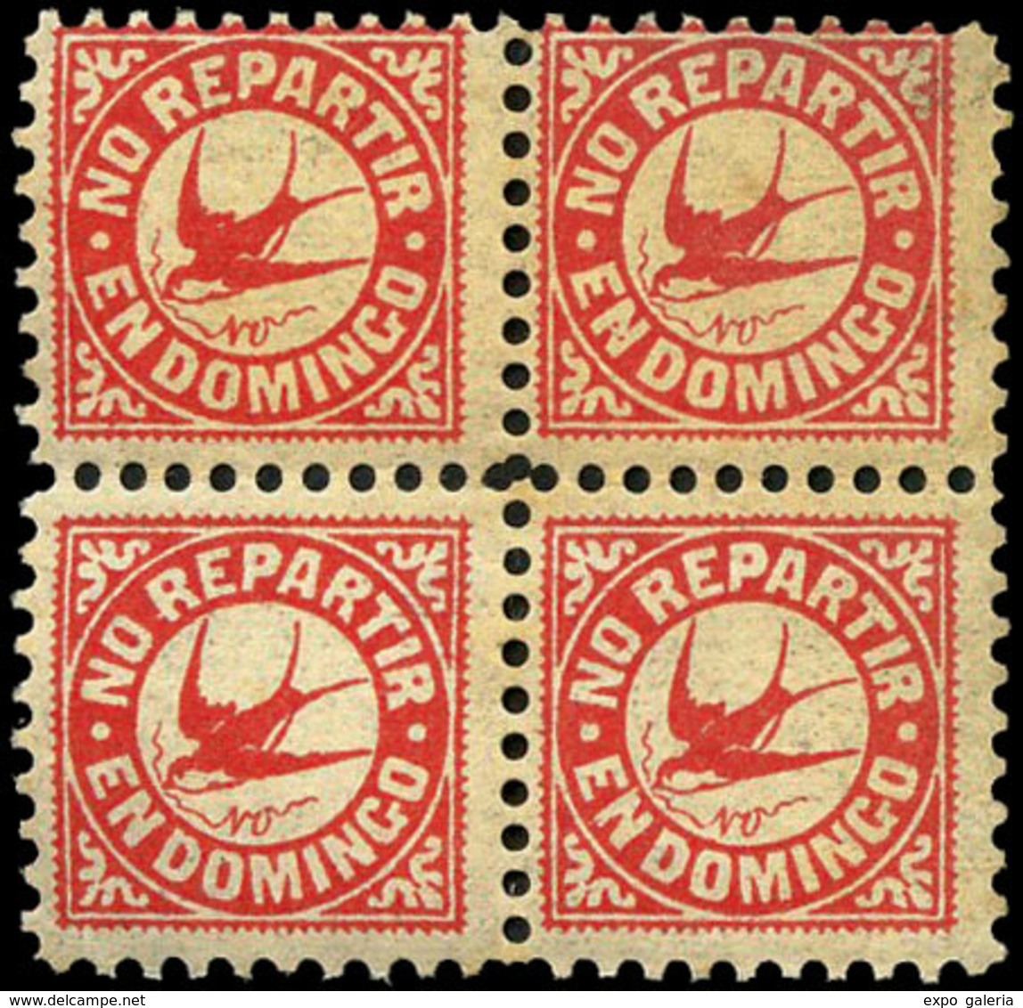 *** S/Cat. Bl.4 Pequeña Viñeta Cuadrada Que Se Pegaba A Las Cartas Reivindicando “Descanso Dominical…" - Unused Stamps