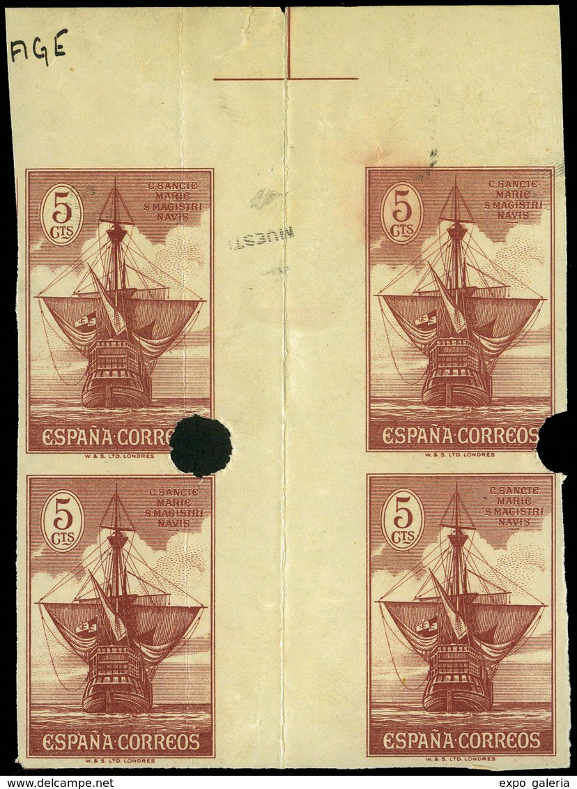 Ed. *** 534 Bl.4 S/D Con Interpanel. Taladros Angulares. Archivo Waterlow - Unused Stamps