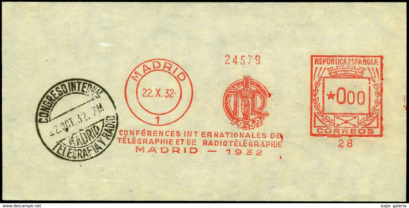 1932. “Conferencia Internacional Telegráfica Y Radiotelegráfica.Madrid 1932” Carta Cda A D. Gerardo Abad Conde - Unused Stamps