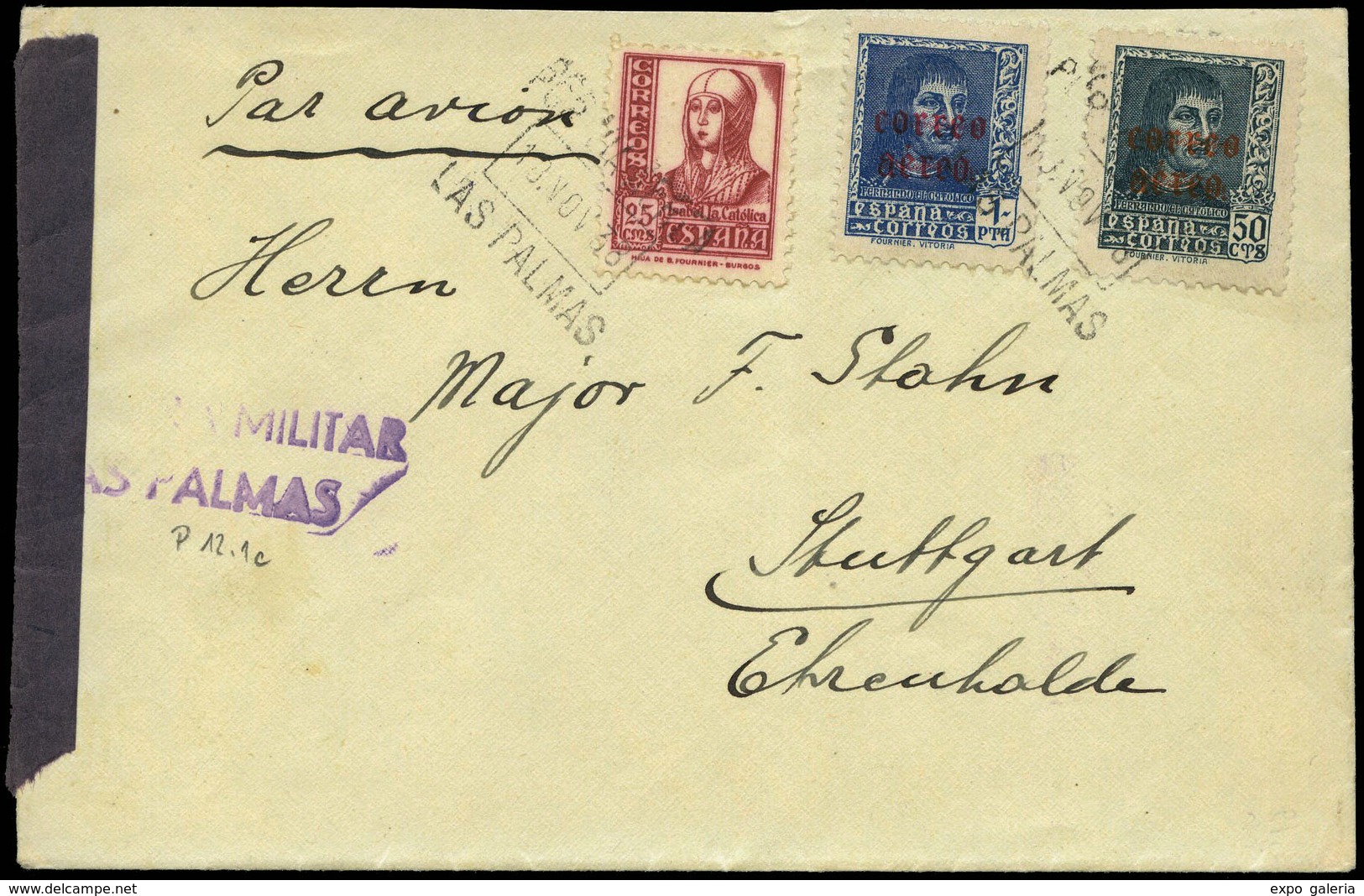 Ed. 822-845/6 - Carta Cda De “Las Palmas 13/Nov/36” A Alemania Con C.M. Lujo. - Ungebraucht