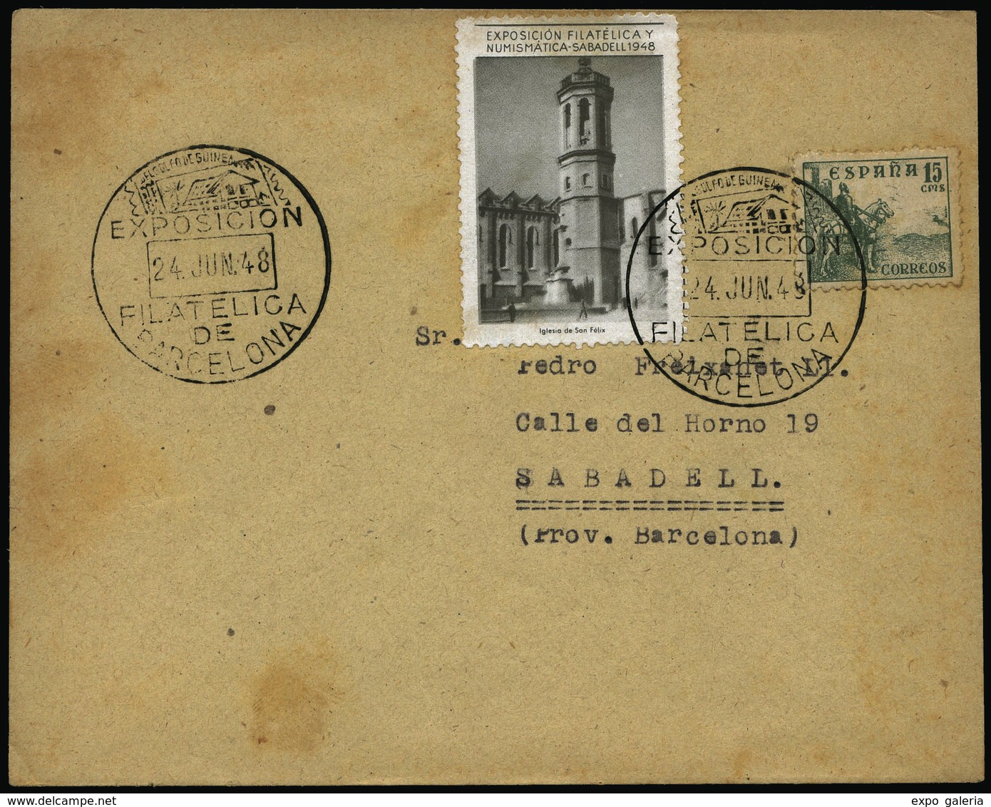 Ed.  918+viñeta - Carta Cda Con Mat. Gomis 167 + Viñeta “Iglesia De San Felix”. - Unused Stamps