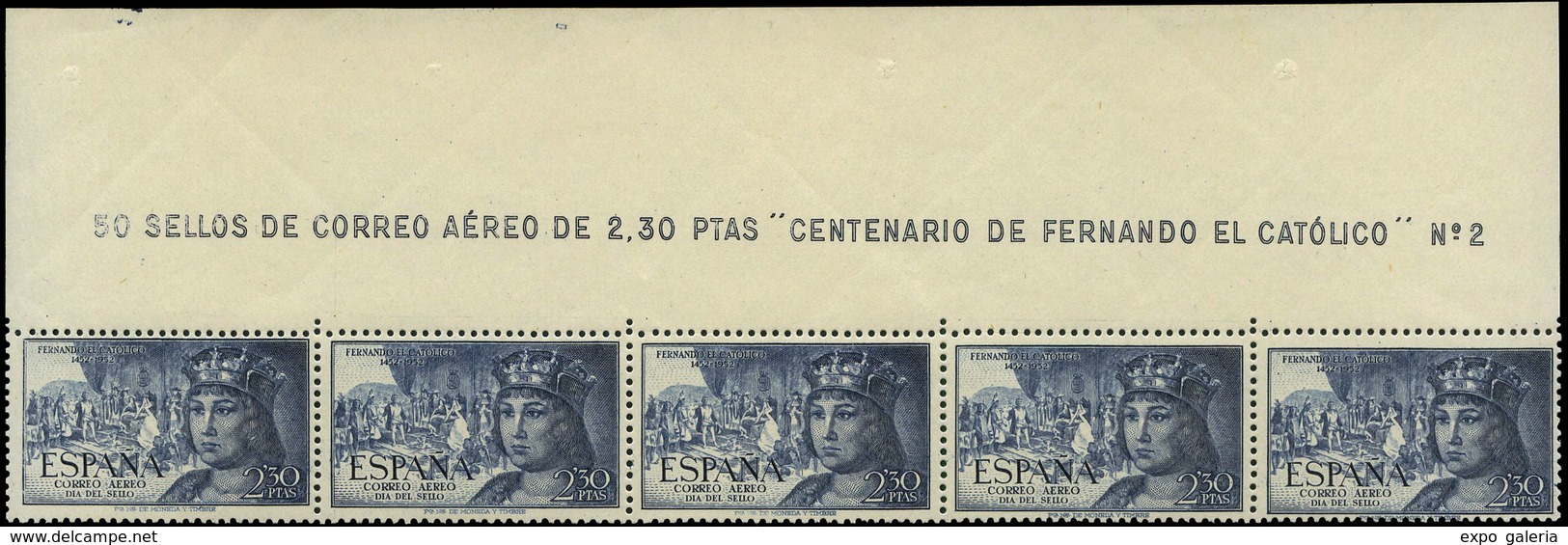 Ed. *** 1111/5 Tira De 5. Cabecera De Pliego Con Texto Y Numeración. Centraje Lujo. Muy Raro. Cat. +180€ - Unused Stamps