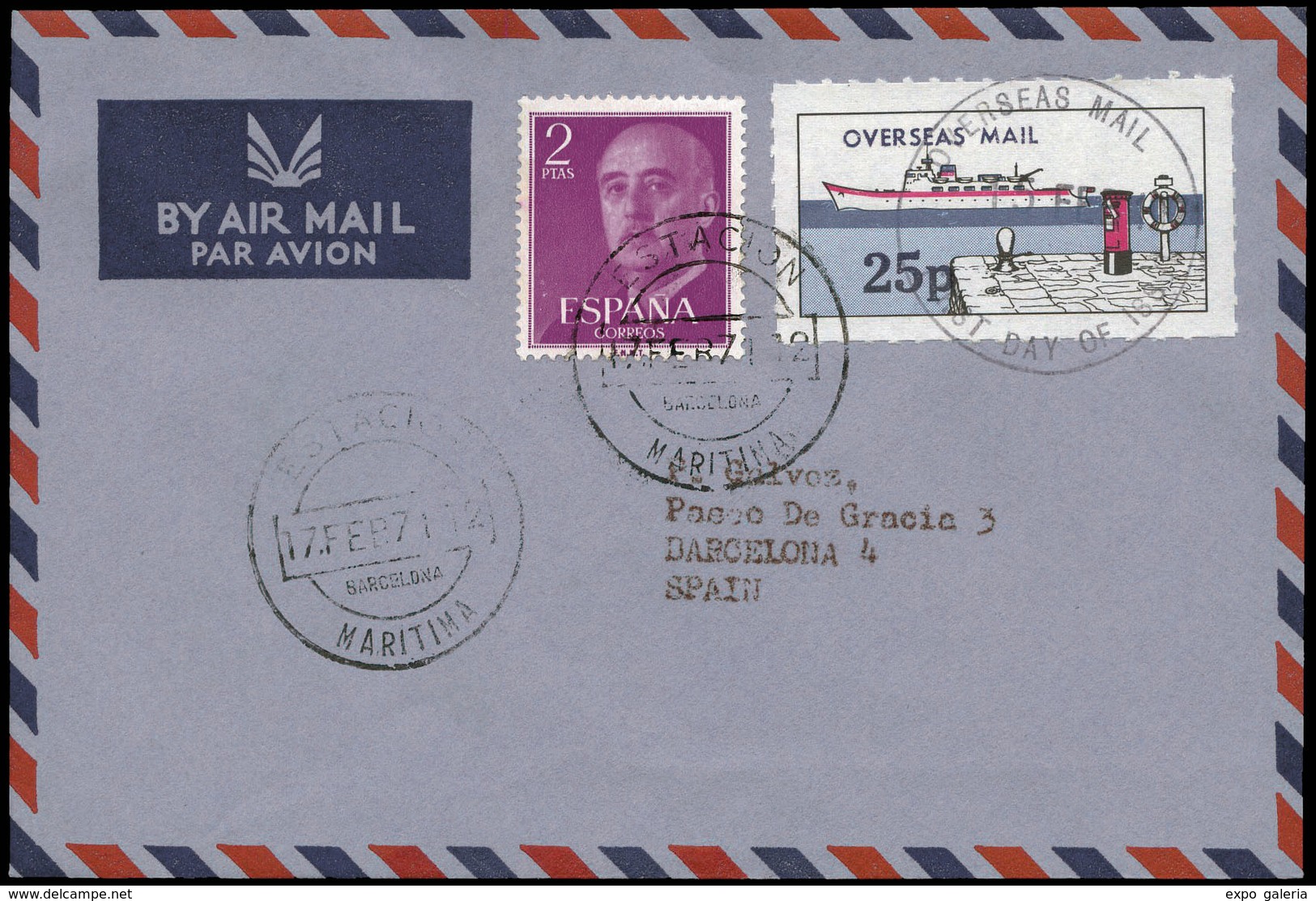 Ed. 1158 + Viñeta Inglesa. - 1971. “Estación Marítima Barcelona 17/02/71” - Unused Stamps