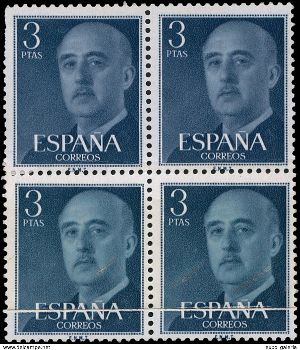 Ed. *** 1159k Bl.4 (Una Pareja Variedad Por Empalme Papel) Precioso Bloque. Escaso. - Unused Stamps