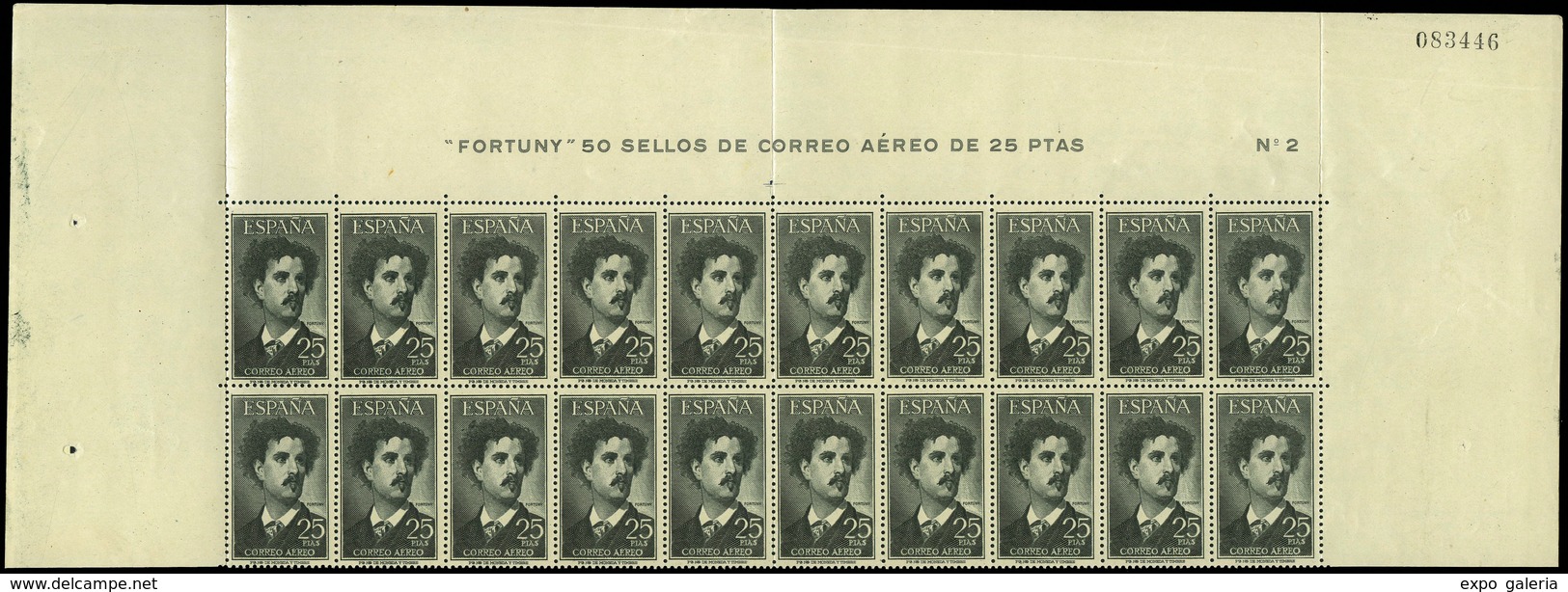 Ed. *** 1164 Bl. De 20. Cabecera Pliego Con Leyenda. Raro. Cat. +900€ - Unused Stamps