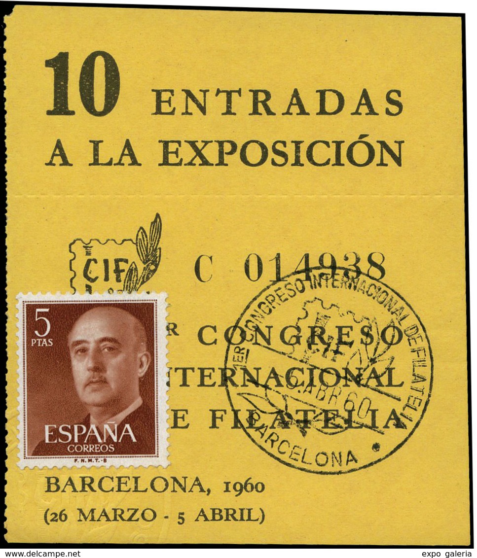 Ed. 0 1290/1 - Sellos Sobre Entrada A La Exposición Y Fechador Conmemorativo. Interesante. - Unused Stamps