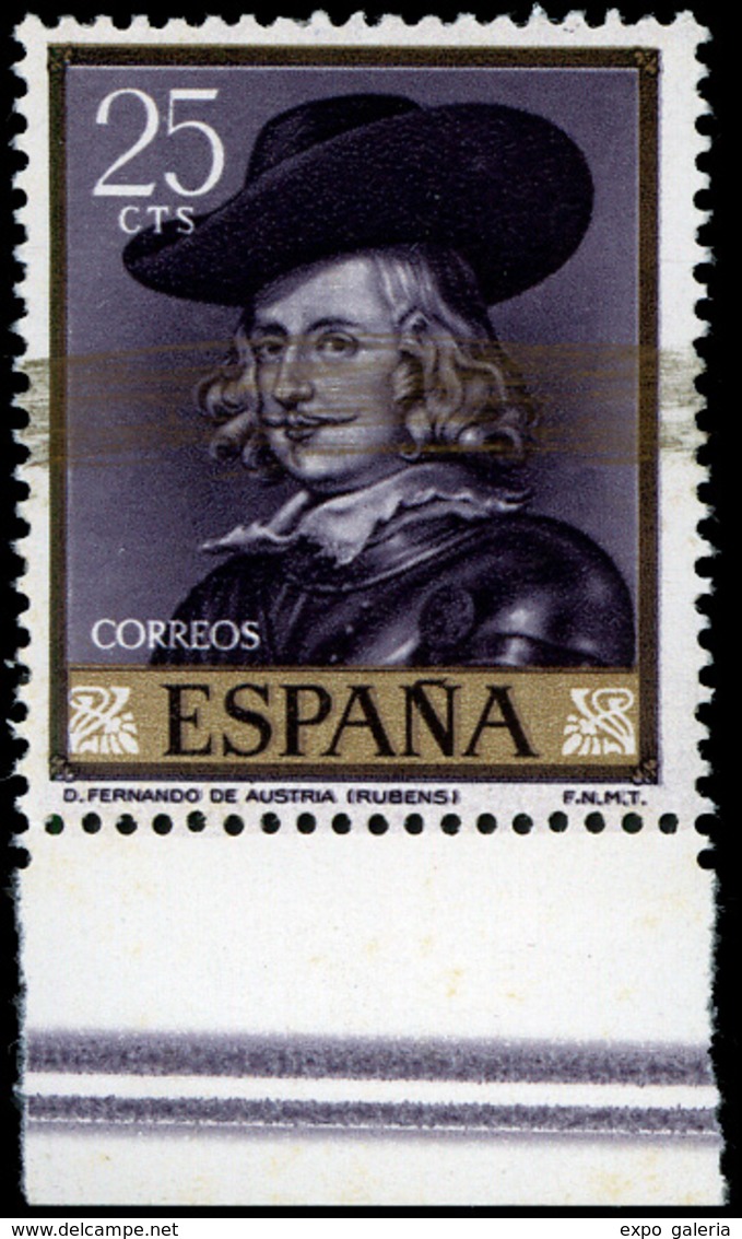 Ed. *** 1434 - 1962. Variedad Franja Dorada Atravesando El Sello. Borde Hoja. - Unused Stamps