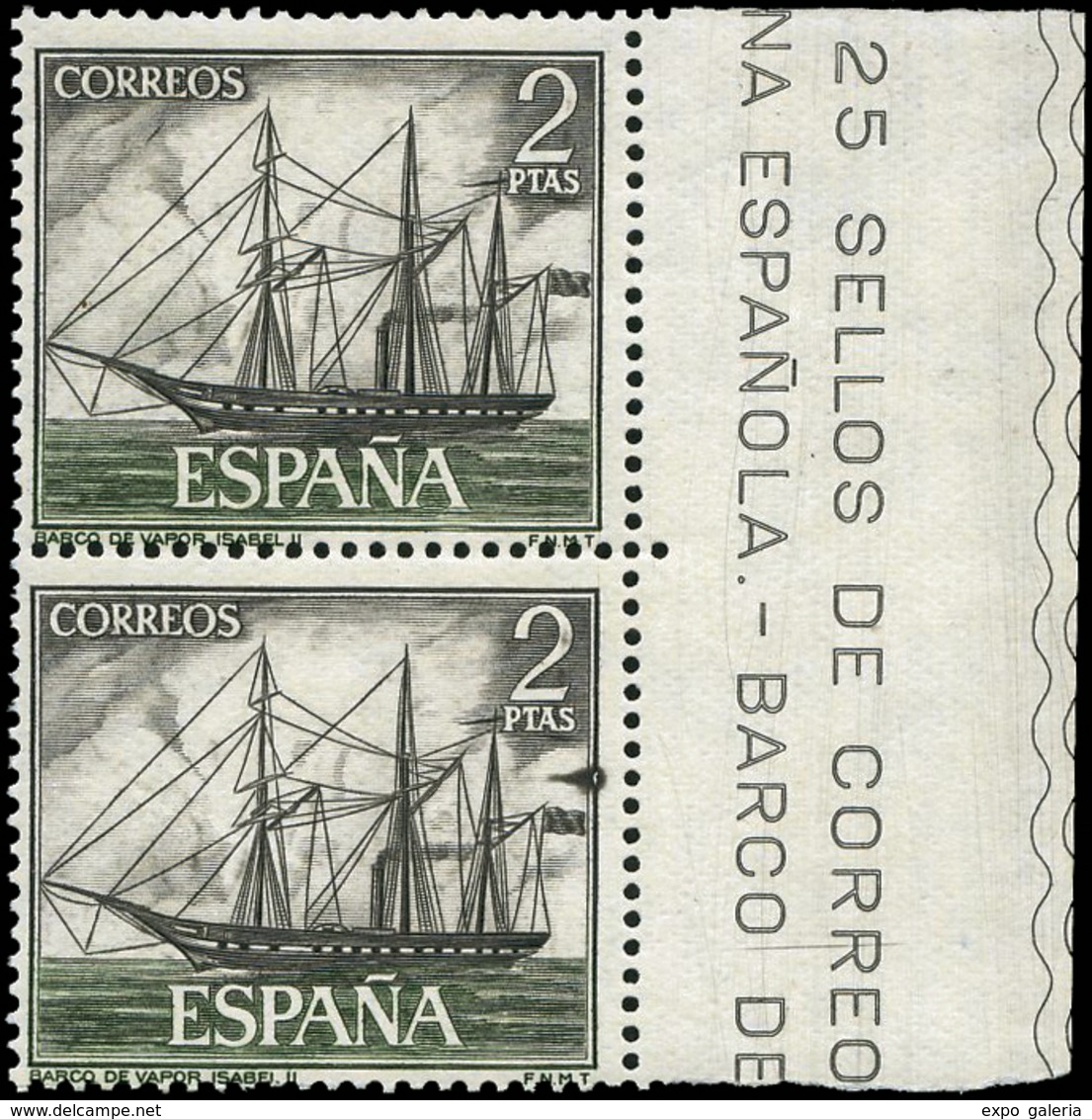 Ed. *** 1607 Pareja. Borde Hoja. 1 Sello Mancha En Maco - Unused Stamps