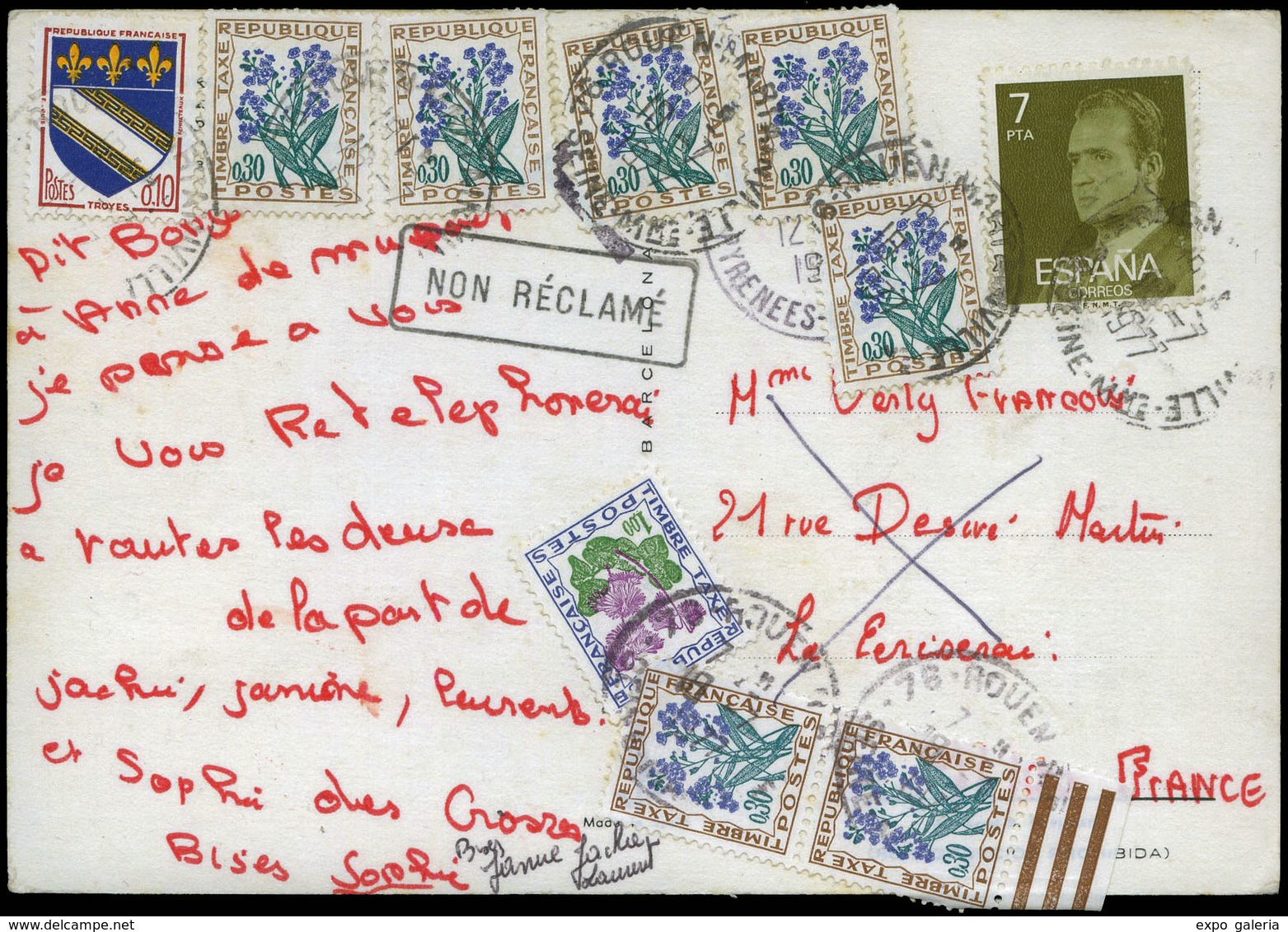 Ed. TP 2348+9 Sellos Frances - 1977. Espectacular Tarjeta Cda A Francia - Unused Stamps