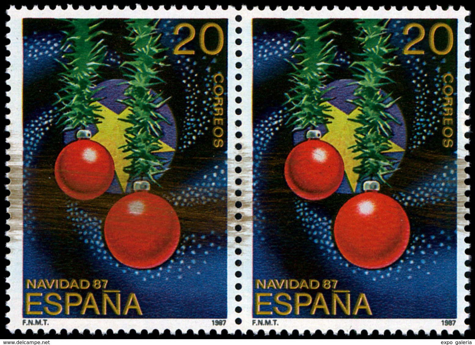 Ed. *** 2925 Pareja. Variedad Gran Mancha Color Dorado - Unused Stamps