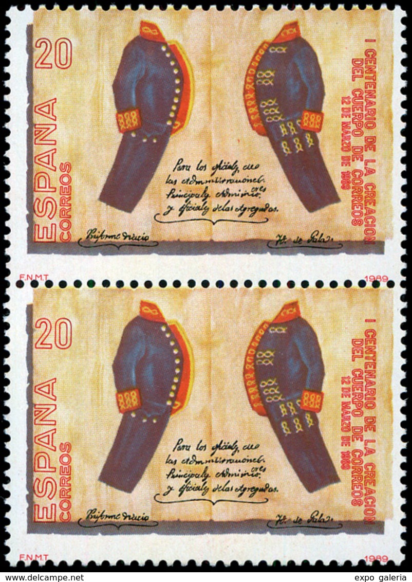 Ed. *** 2998 Pareja Vertical. Variedad Imágenes De Los Trajes Y Fondo Desplazados Hacia Arriba. Lujo. Certif. GRAUS. - Unused Stamps