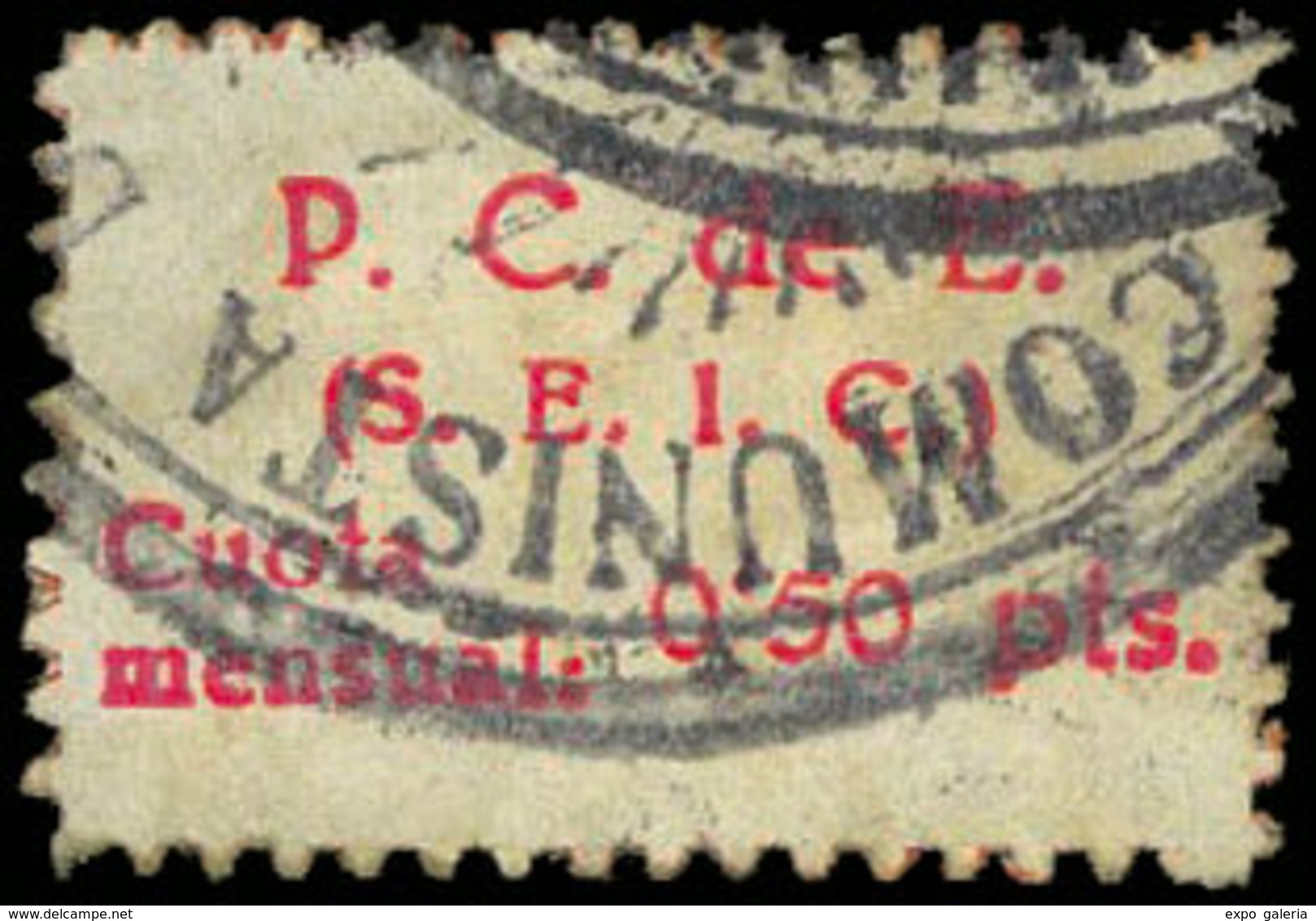 Ed. 17 “50Cts.P.C. De E.-Seic.” Rarísima - Spanish Civil War Labels