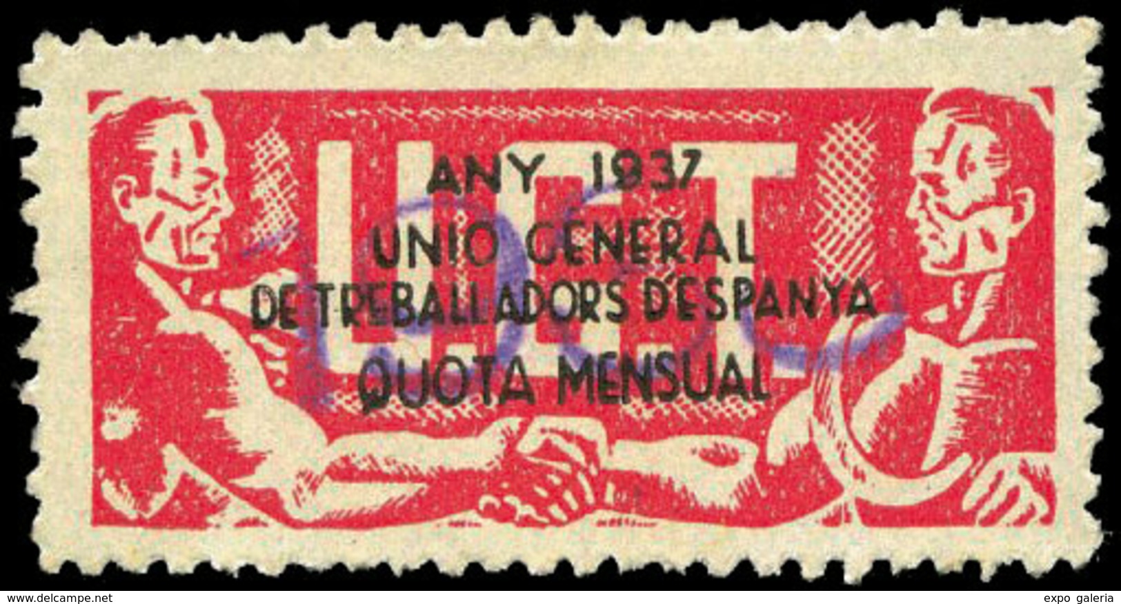 Ed. * 759 “Quota Mensual 1938” Muy Raro. - Spanish Civil War Labels