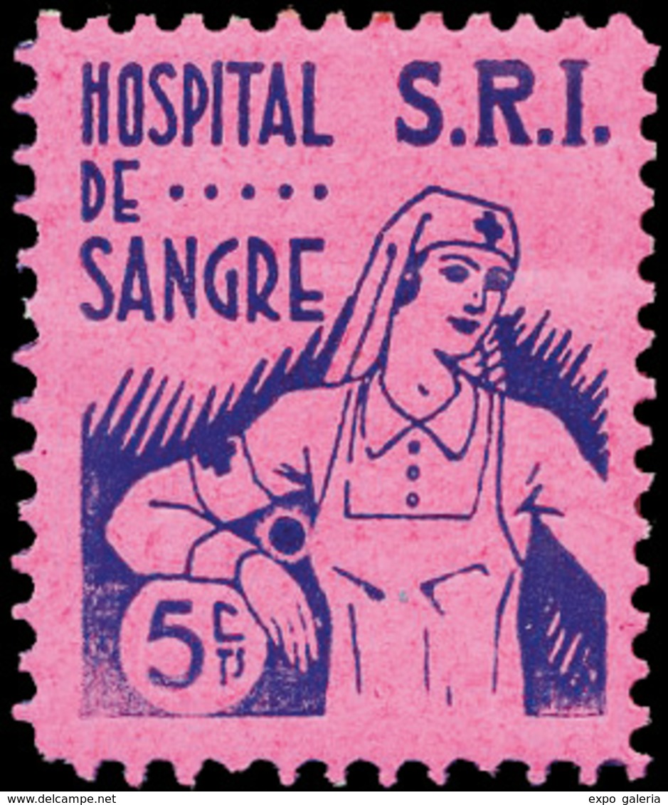 Ed. * 1189 Edifil “Hospital De Sangre. S.R.I. 5Cts.” - Vignettes De La Guerre Civile