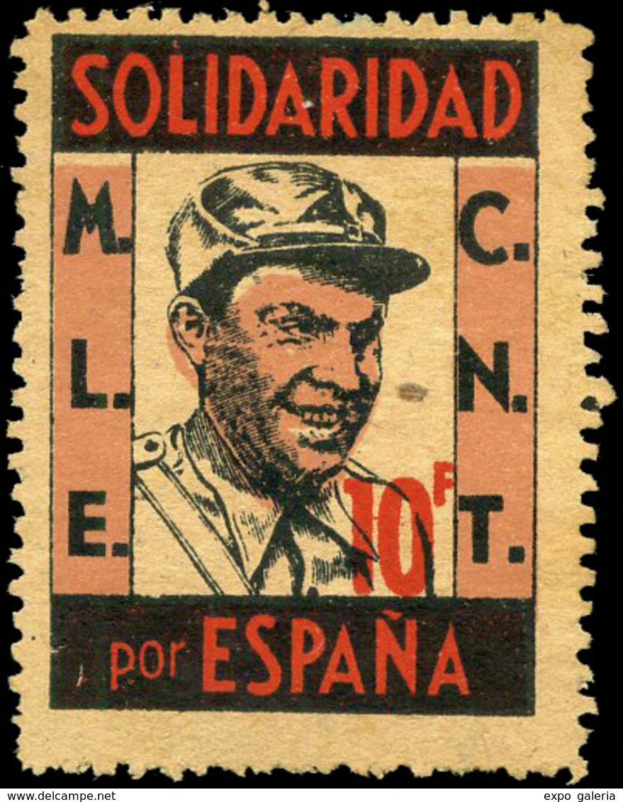 Ed. * 1757 “10F. Durruti. Solidaridad Por España” Rarísimo. - Verschlussmarken Bürgerkrieg