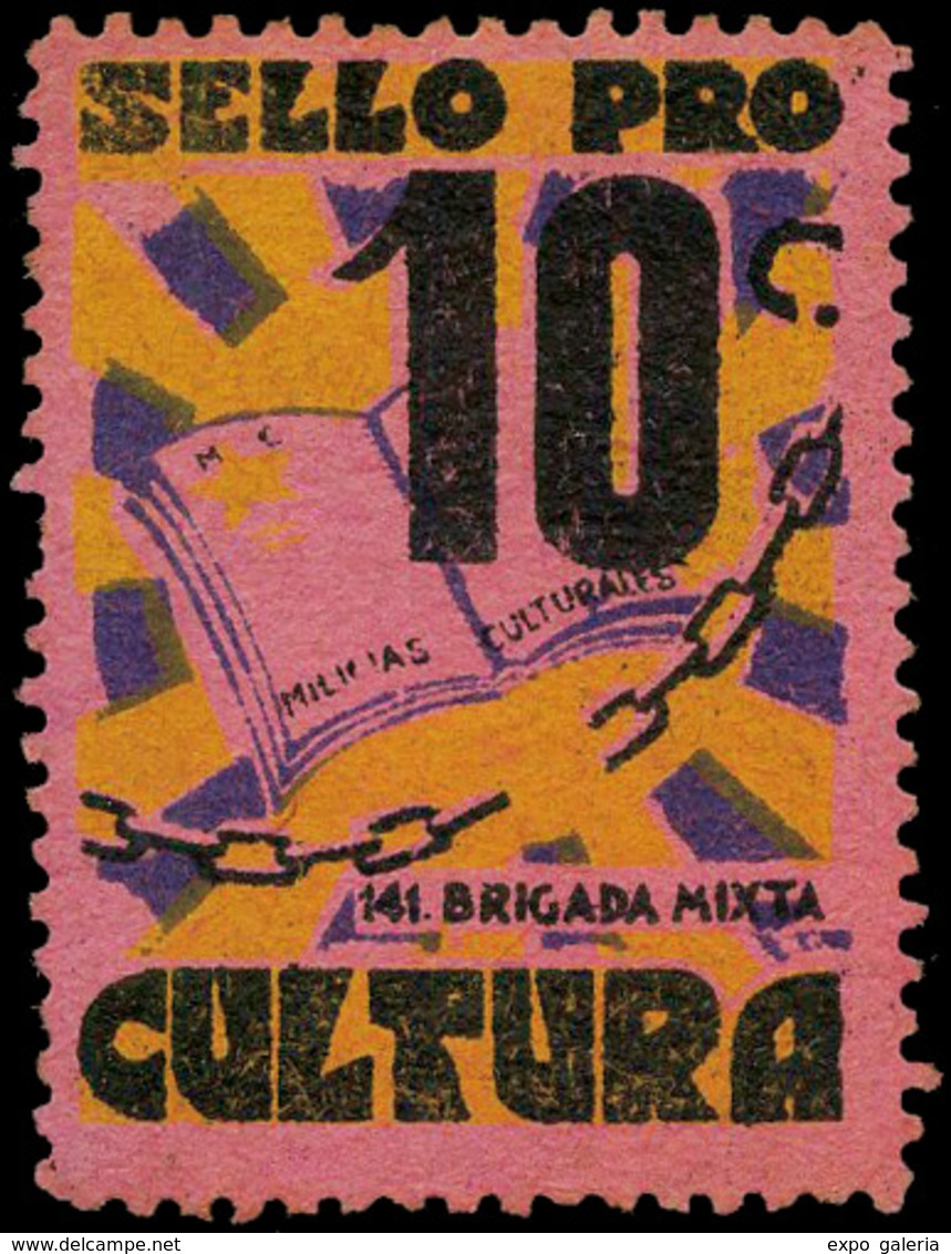 Ed. * 2124 “Pro Cultura.Milicias Culturales.10Cts.” Rosa. Muy Raro - Spanish Civil War Labels