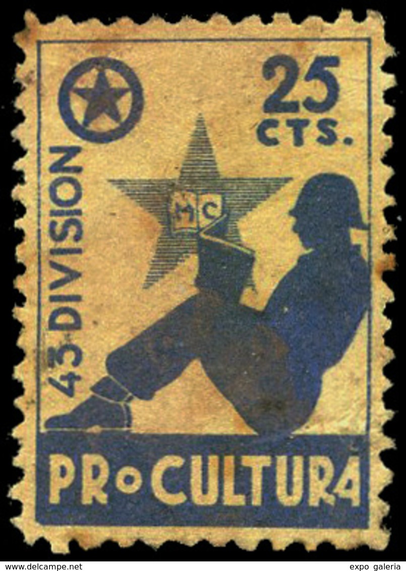 Ed. * 2140 Edifil “Pro Cultura-43 División” Raro. - Spanish Civil War Labels