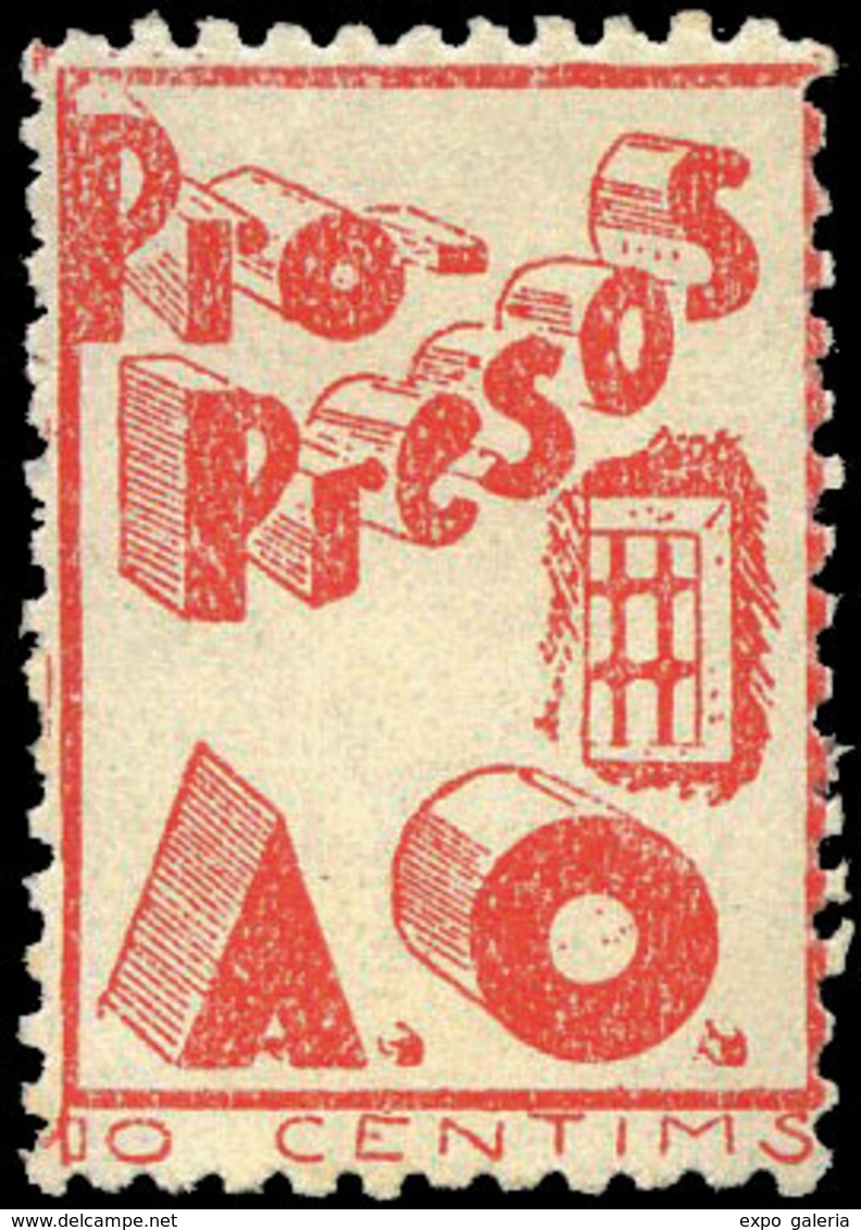 Ed. ** 2273 “Pro Presos. A.O. 10cts.” Raro - Spanish Civil War Labels