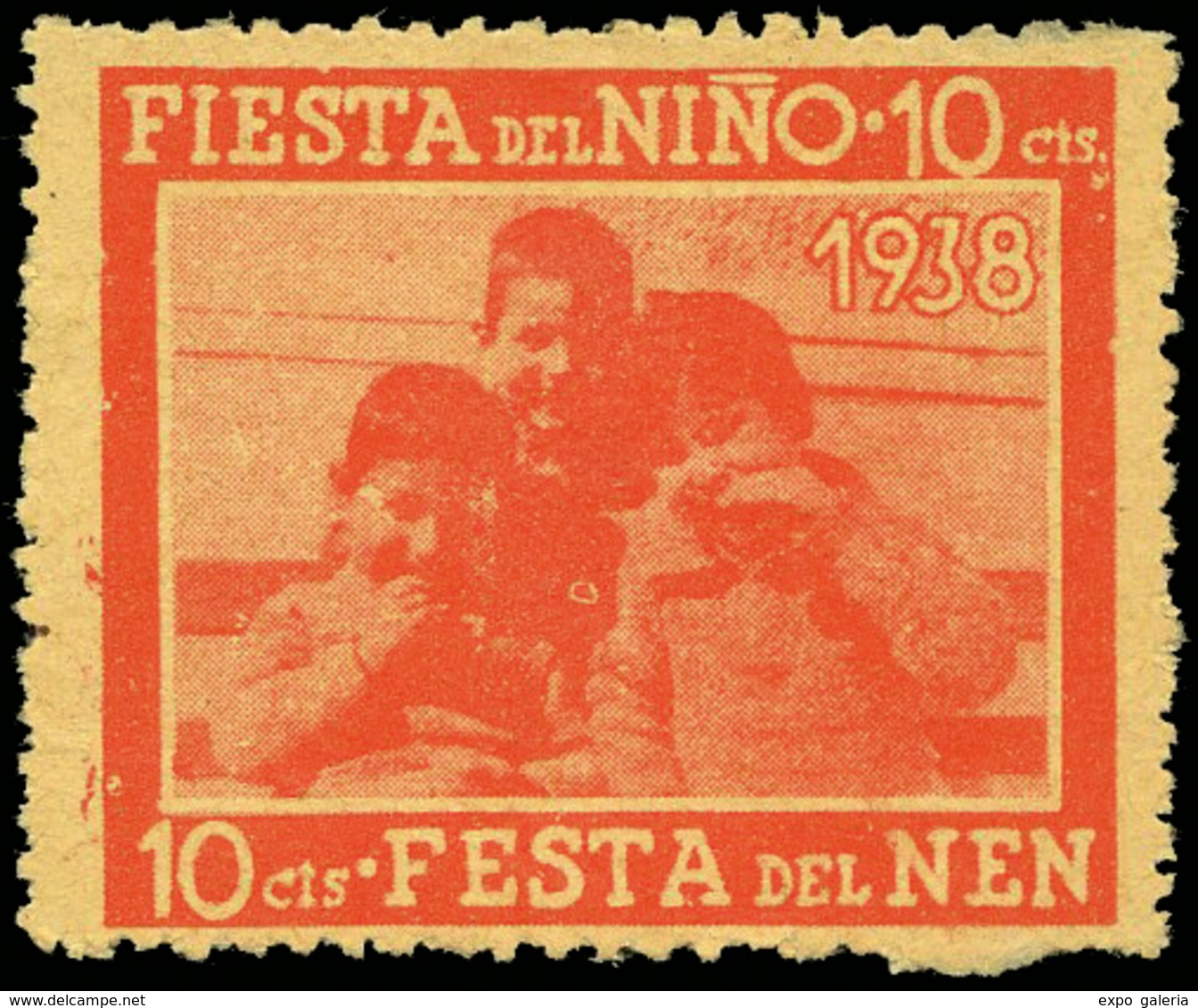 Ed. ** 2393 “Festa Del Nen. 10Cts.” - Spanish Civil War Labels