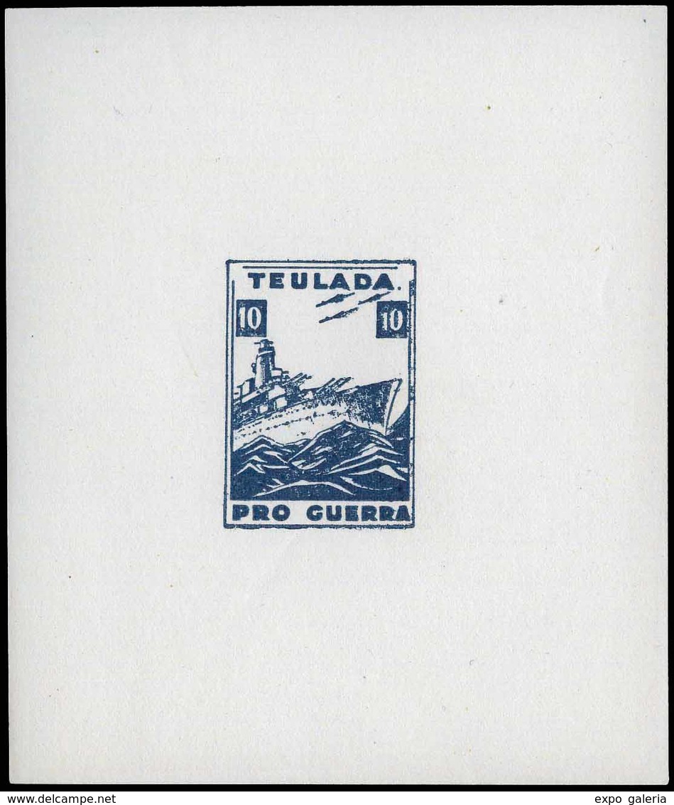 Ed. *** All. 7/10 Alicante.TEULADA. 4 HB. Lujo - Spanish Civil War Labels