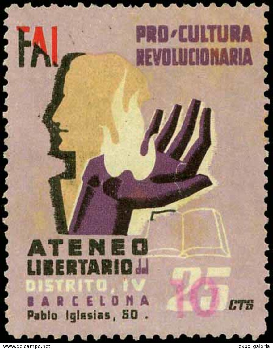 Ed. * All. 39 BARCELONA. “Pro Cultura Revolucionaria”. Raro. - Vignetten Van De Burgeroorlog