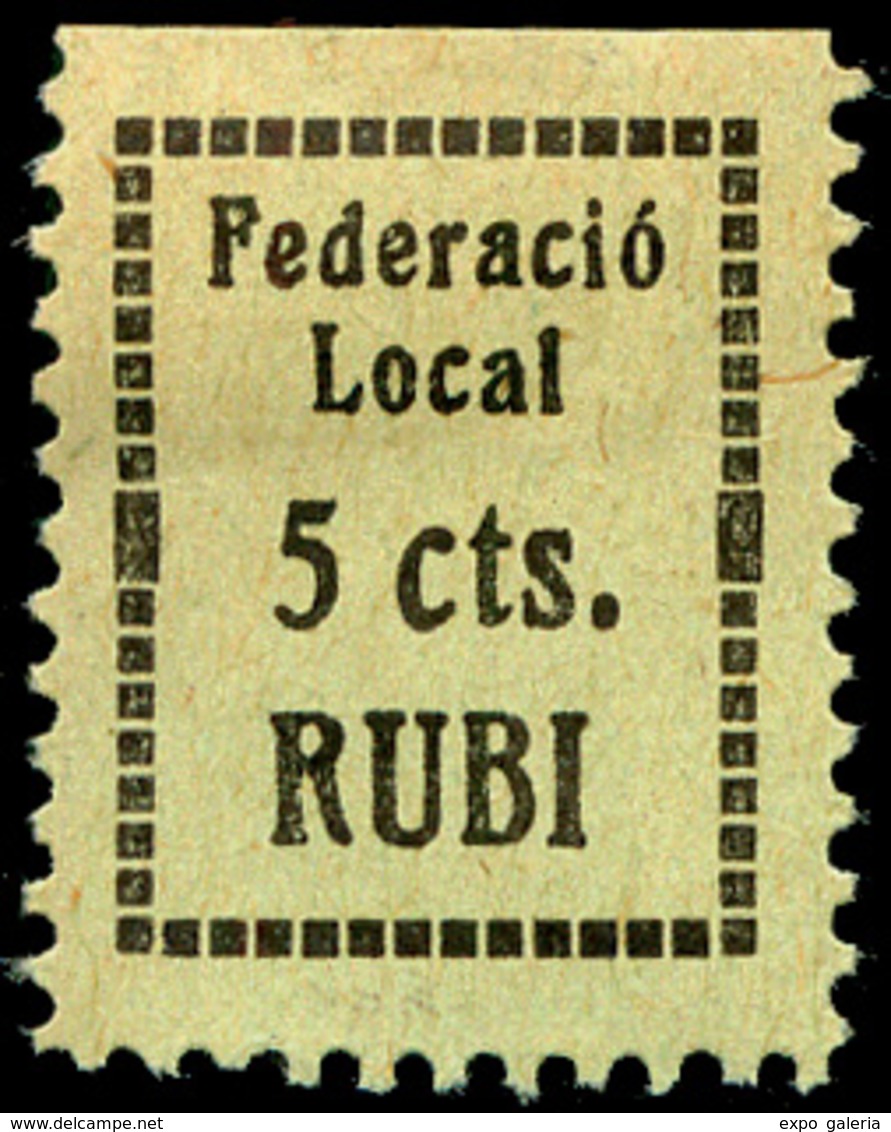 Ed. * All. 1 Barcelona.RUBI. “Federació Local 5Cts” - Vignetten Van De Burgeroorlog