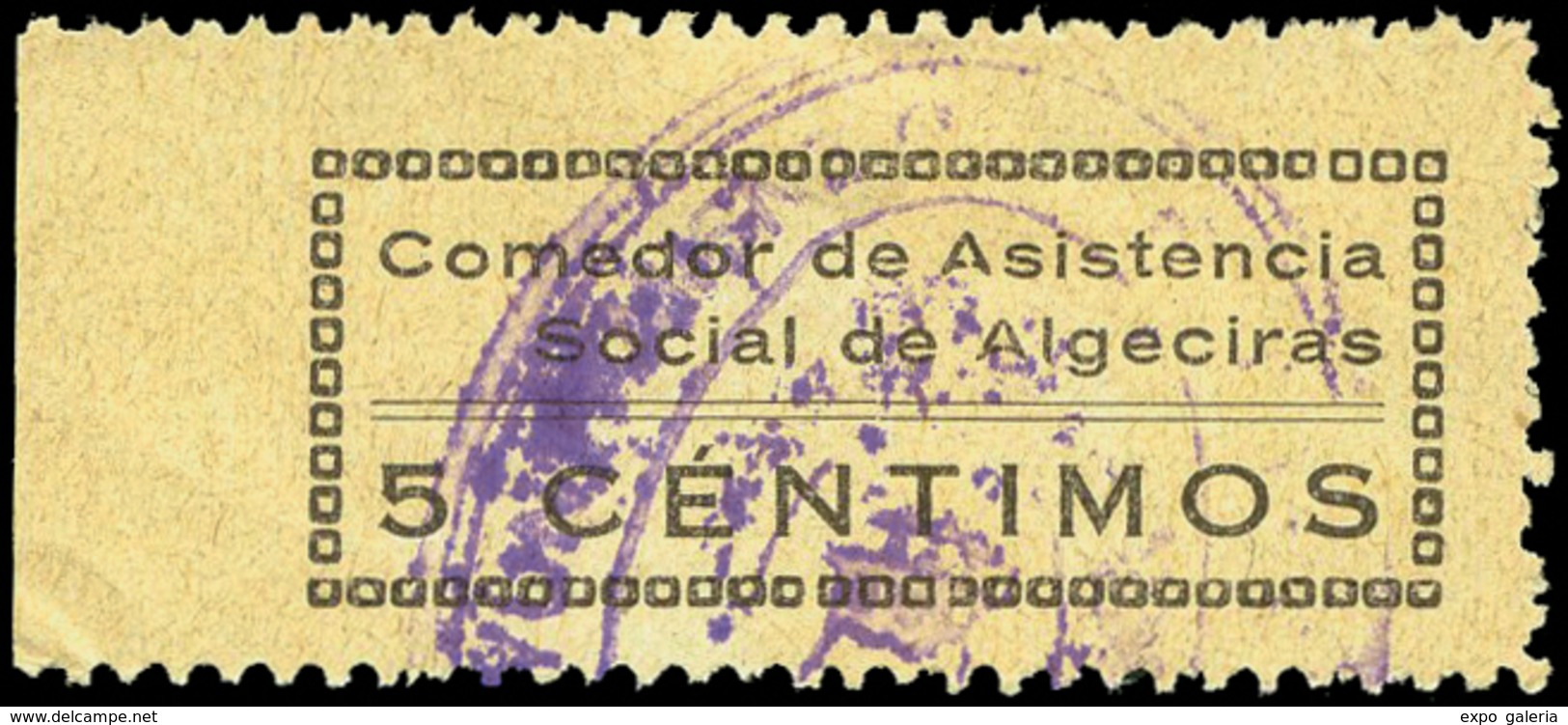 Ed. 0 All. 6 Cádiz. ALGECIRAS. Raro - Spanish Civil War Labels