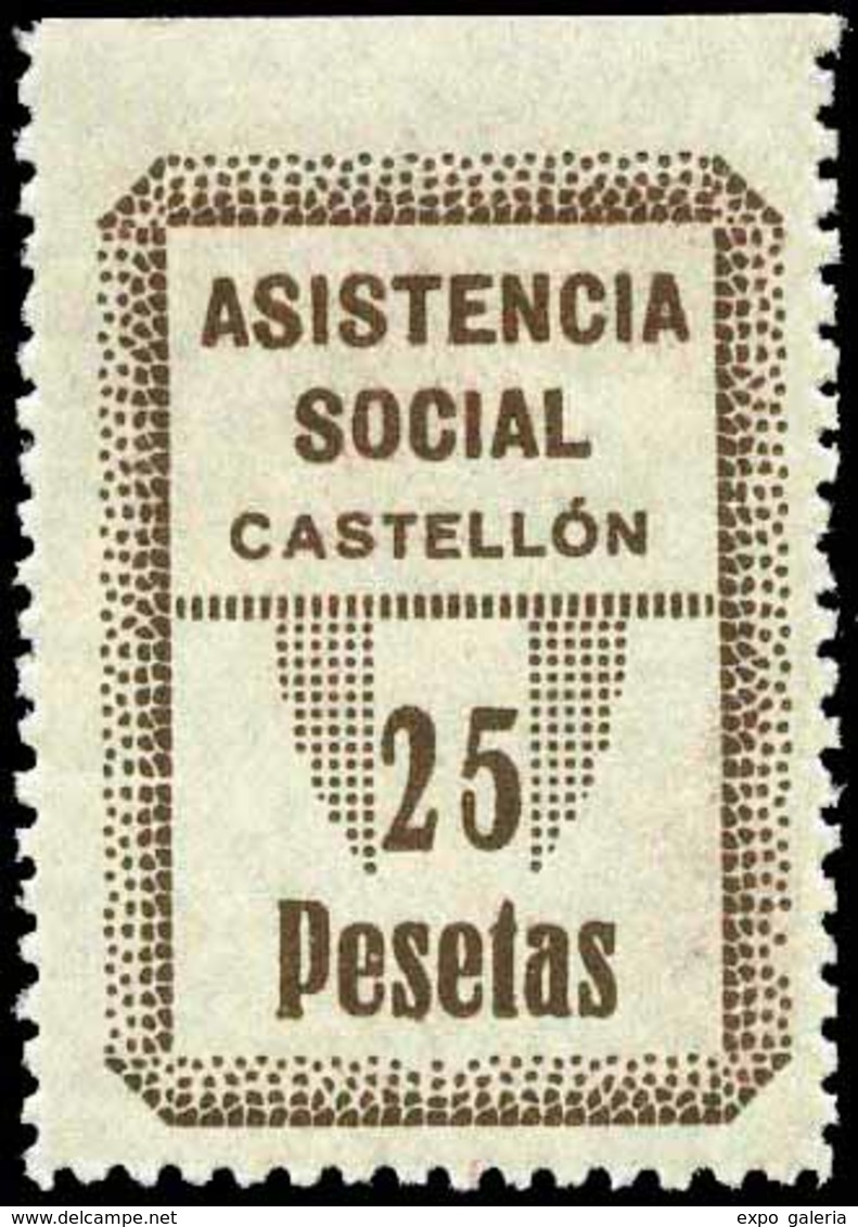 Ed. *** All.46/9 CASTELLÓN. “Asistencia Social” Lujo. - Spanish Civil War Labels