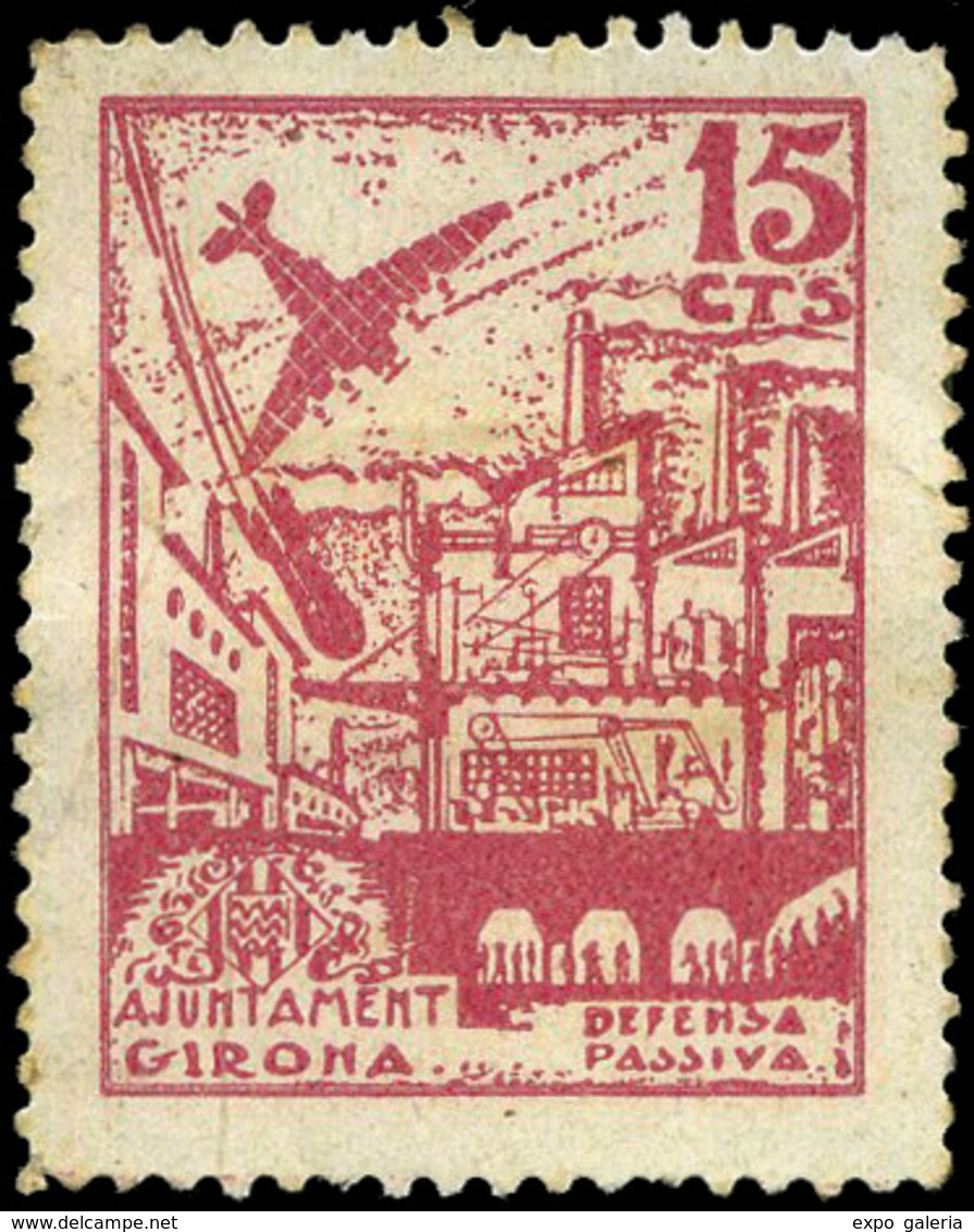 Ed. * 1 GERONA. “Pro Defensa Pasiva. 1 Cts.” - Spanish Civil War Labels