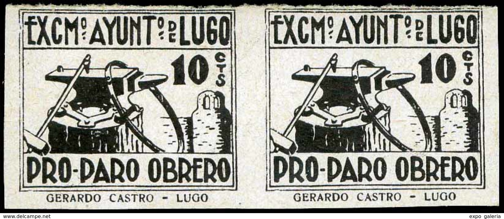 Ed. * All.38 Par. S/D LUGO. Pareja S/D. Rara. - Spanish Civil War Labels