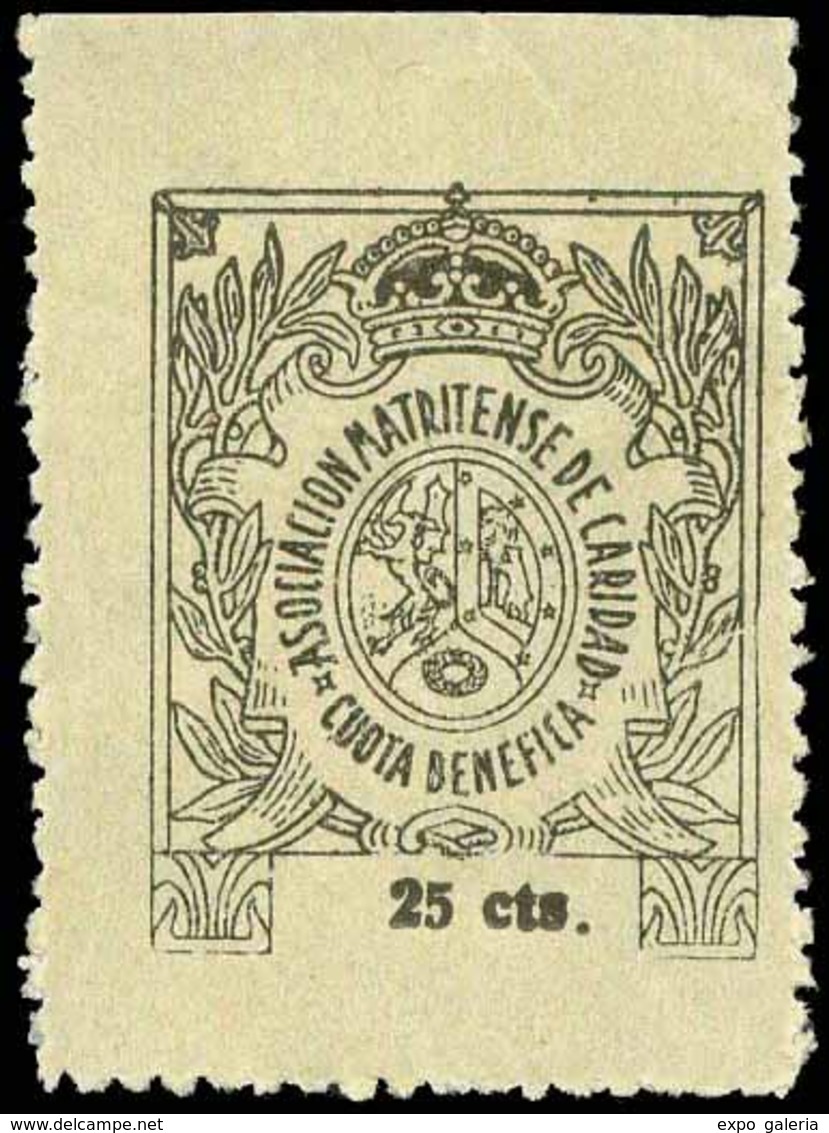 *** S/Cat. MADRID. Similar Al Nº 3 “25Cts.” Raro - Spanish Civil War Labels