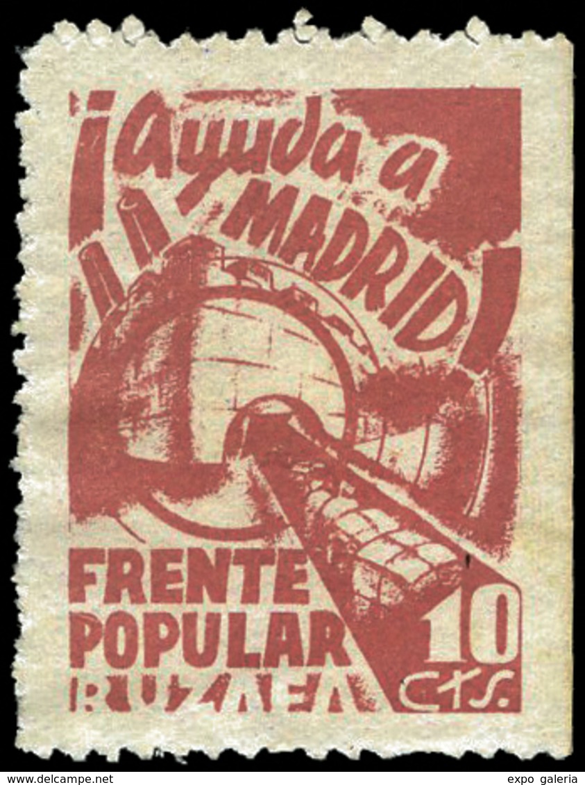 Ed. * 44 VALENCIA. “Ayuda A Madrid. Frente Popular Ruzafa. 10Cts.” Muy Raro. - Spanish Civil War Labels