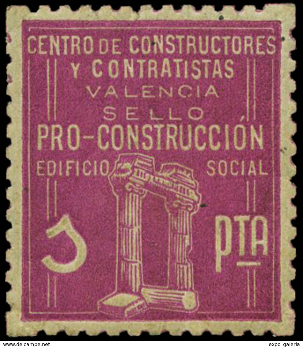 Ed. ** 98 VALENCIA. 1 Ptas. Muy Raro. - Spanish Civil War Labels